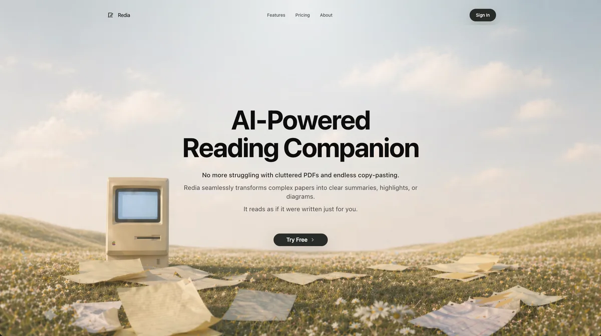 Redia：AI 閱讀產品首頁