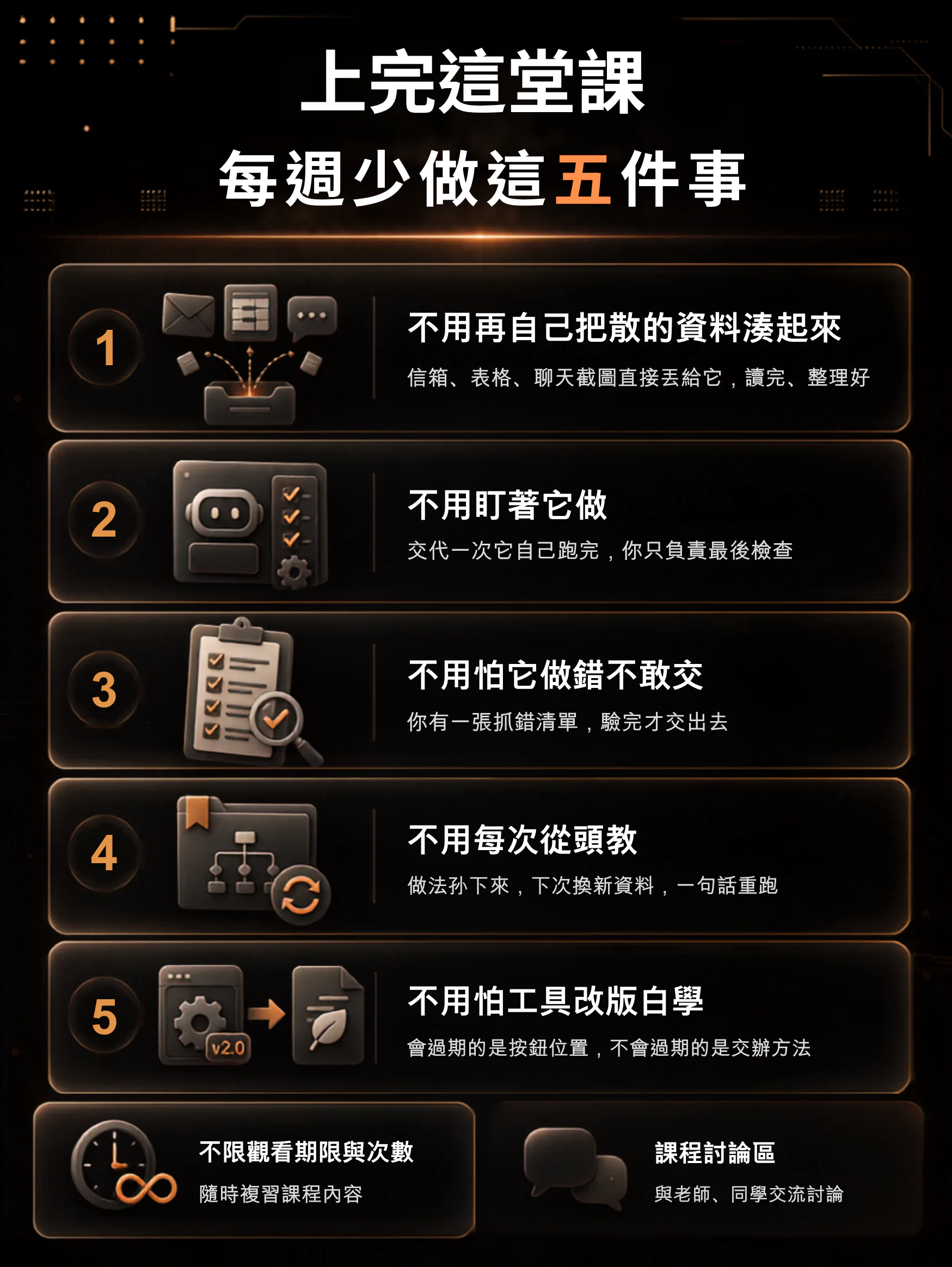 上完課後會少掉的五件事